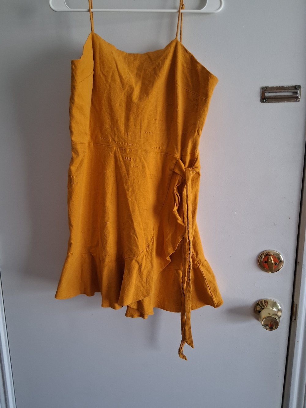 Women’s Mustard Yellow Ruffle Wrap Skirt